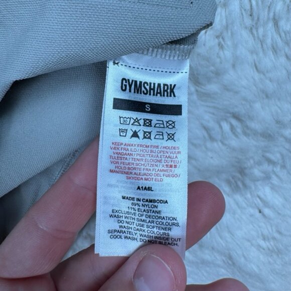 Gymshark Retake Crew Long Sleeve Shirt Taupe Grey Men's Size Small Nylon Gym - Picture 6 of 8